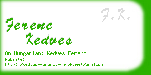 ferenc kedves business card